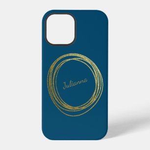 Süßer abstrakter goldener Glitter personalisiertes iPhone 12 Pro Hülle