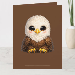 Süßer Adler mit großen Augen Glückliches Waldtier Dankeskarte
