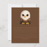 Süßer Adler mit großen Augen Glückliches Waldtier