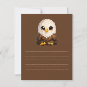 Süßer Adler mit großen Augen Glückliches Waldtier RSVP Karte