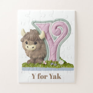 Süßer & adorabler brauner Yak Puzzle