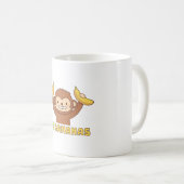 Süßer Affe geht auf Bananen Doodle Kaffeetasse (VorderseiteRechts)