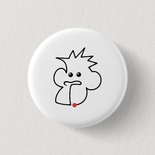 Süßer Affe, Kunst in einer Linie Button (Vorderseite)