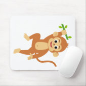 Süßer Affe mit Bambus Mousepad (Mit Mouse)