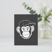 Süßer Affe mit Mütze Postkarte (Stehend Vorderseite)