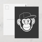 Süßer Affe mit Mütze Postkarte (Vorne/Hinten)