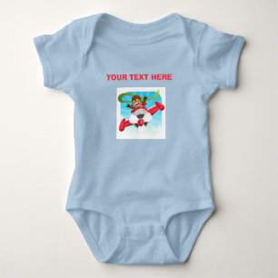 Süßer Affe Pilot Cartoon Flugzeug Benutzerdefinier Baby Strampler