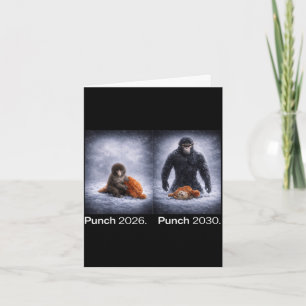Süßer Affe Punch Meme lustiges Tierdesign Karte