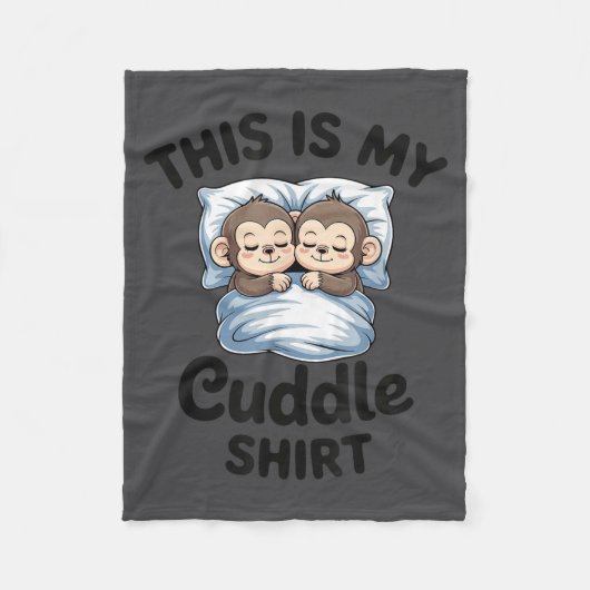 Süßer Affe schläft Paar Das ist mein Kuscheln  Fleecedecke (Vorderseite)