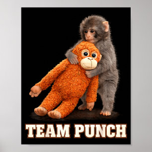 Süßer Affe schlägt Baby-Grafik-Team schlägt großar Poster