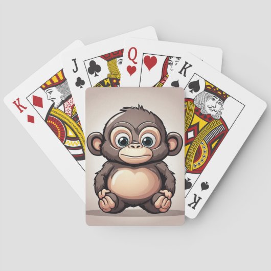 Süßer Affe Tier Spielkarten (Rückseite)
