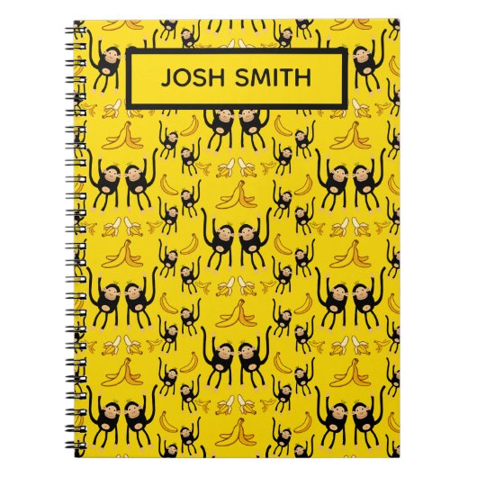 Süßer Affe und Bananendruck Notizblock (Vorderseite)