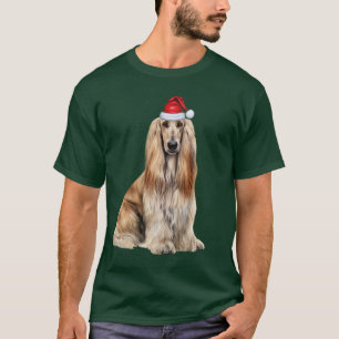 Süßer Afghane-Hund Liebhaber Lustiges Weihnachten T-Shirt