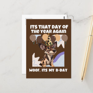 Süßer afrikanischer Hund Geburtstag braun Postkarte