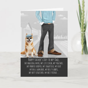 Süßer Akita-Hund und Papa Lustiger Vatertag Feiertagskarte