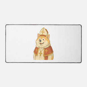 Süßer Akita Papst - Lustiges Hundedesign Schreibtischunterlage