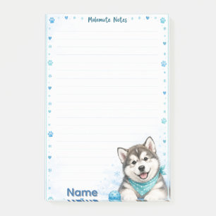 Süßer Alaskan Malamute Welpe Hundeliebhaber Post-it Klebezettel