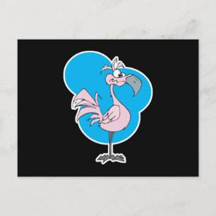 süßer alberner Cartoon rosa Flamingo Postkarte