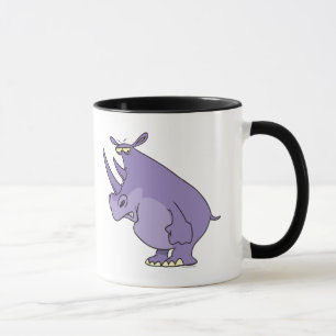 süßer alberner lila Rhinozeros Rhino Cartoon Tasse