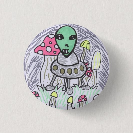 Süßer Alien-Anstecker von Inspiring Alien Button (Vorderseite)