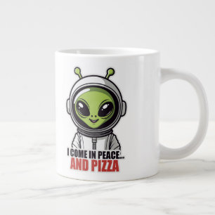 Süßer Alien-Astronaut "Ich komme in Frieden und mi Jumbo-Tasse
