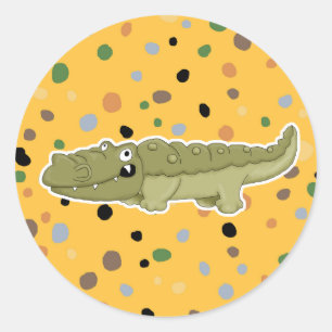 süßer Alligator Runder Aufkleber