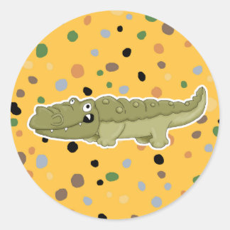 süßer Alligator Runder Aufkleber