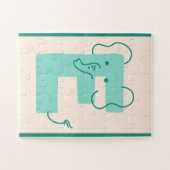 Süßer Alphabet-Buchstabe "E" Elefant Puzzle (Horizontal)