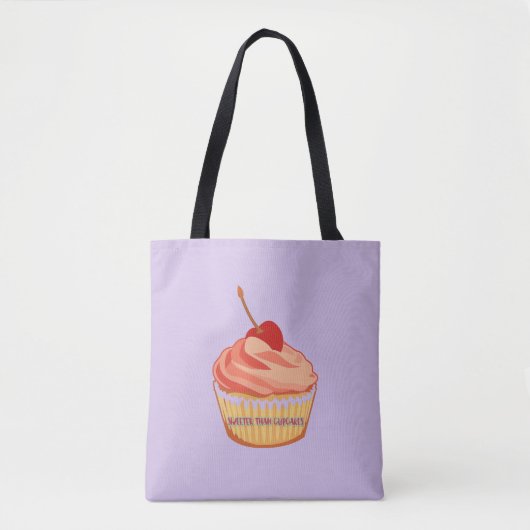Süßer als Cupcakes Lavendel Tote Bag Tasche (Vorderseite)