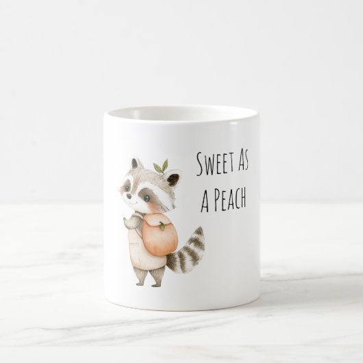 Süßer-als-eine-Pfirsich-Waschbär-Rucksack Kaffeetasse (Mittel)
