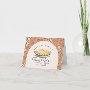 Süßer als Kuchen Orange Floral Babyparty Dankeskarte