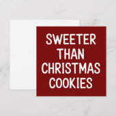 Süßer als Weihnachtskekse Weihnachten Lustig  (Vorne/Hinten)