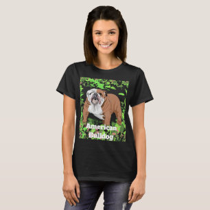 Süßer Amerikanischer Bulldogge bei Büschen T-Shirt