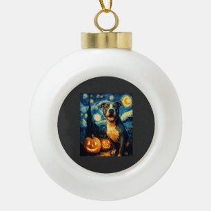 Süßer Amerikanischer Staffordshire Terrier Hund Ha Keramik Kugel-Ornament