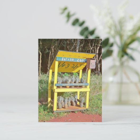 Süßer Ananas-Stand Mauis Postkarte (Stehend Vorderseite)