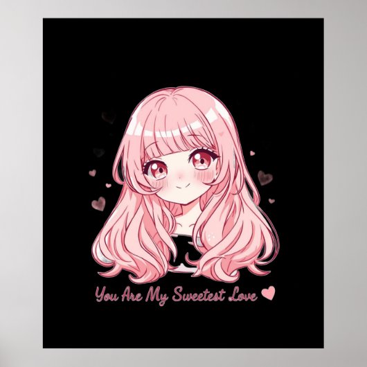 Süßer Anime-Valentins-Sweater Poster (Vorne)