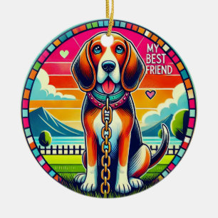 Süßer animierter Hund Keramik Ornament