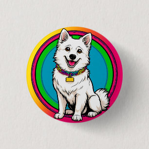 Süßer animierter Hund mit Halsband Button