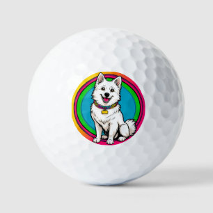 Süßer animierter Hund mit Halsband Golfball