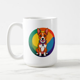 Süßer animierter Hund mit Halsband Kaffeetasse