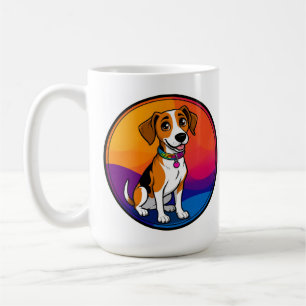 Süßer animierter Hund mit Halsband Kaffeetasse