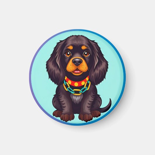 Süßer animierter Hund mit Halsband Magnet (Vorne)