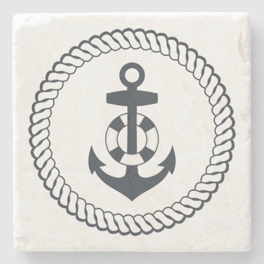 Süßer Anker Steinuntersetzer (Vorderseite)