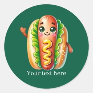 Süßer anpassbarer Business-Hotdog Runder Aufkleber