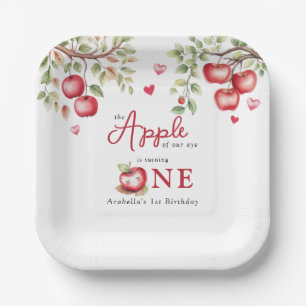 Süßer Apfel   1. Geburtstag Pappteller