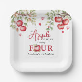 Süßer Apfel | 4. Geburtstag Pappteller (Vorderseite)