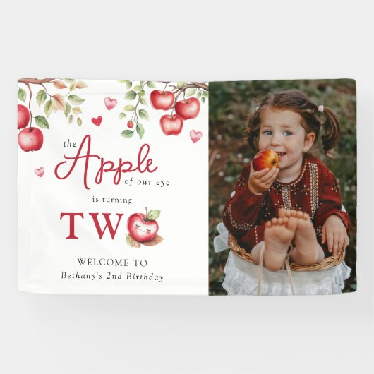 Süßer Apfel | Foto 2. Geburtstag Banner (Horizontal)