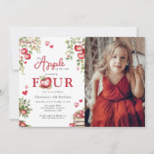 Süßer Apfel | Foto 4. Geburtstag Einladung (Vorderseite)