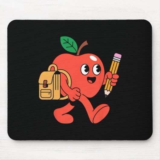 Süßer Apfel geht zurück zur Schule Mousepad (Vorne)