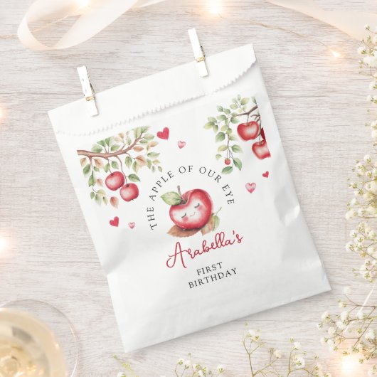 Süßer Apfel Unserer Augen Geburtstagsfeier Geschenktütchen (Ausgeschnitten)
